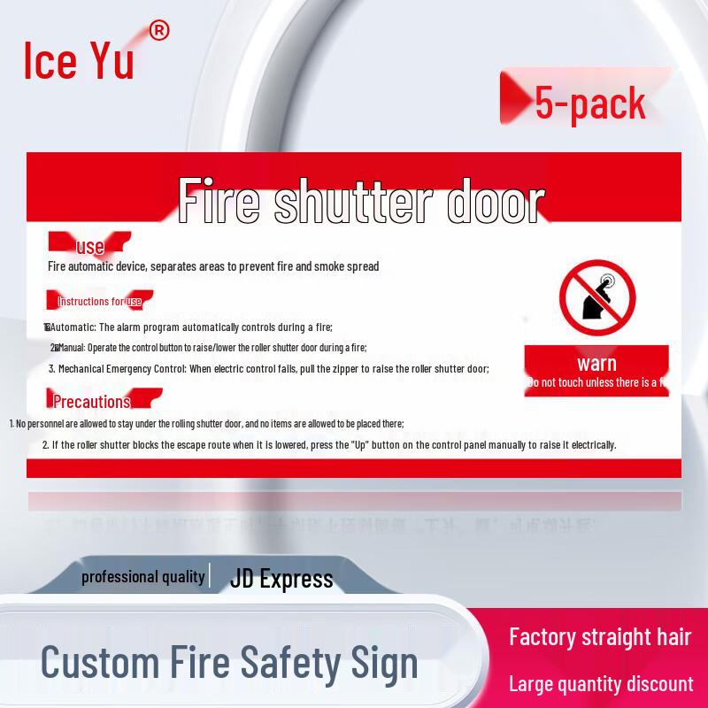 Fire Safety Warning Signage Sticker 15x30cm (5 Sheets)