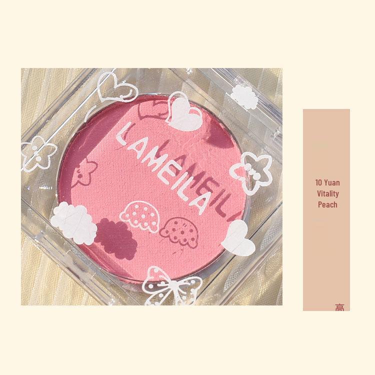Xiaohongshu Energetic Matte Blush & Shimmer Highlighter - Natural Nude Contour Rouge Makeup