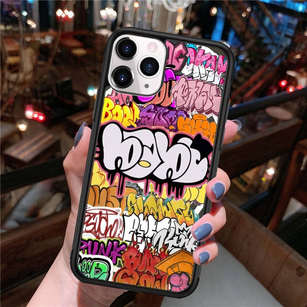

Graffiti Cool Art Pink Phone Case For IPhone 17 16 Pro Max 17 Air 16E 13 12 Mini 14 15 Plus 11 PC+TPU Cover iPhone 16