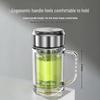 LINGCHEN Double-Layer Tea Separation Glass Mug