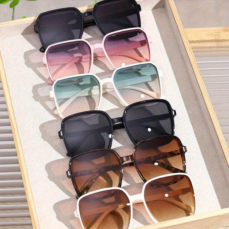 Women Multicolor Square Plastic Oversized Frame Tinted Lens Perfect Personality Lovely Lively Fashion Eyeglasses Combination