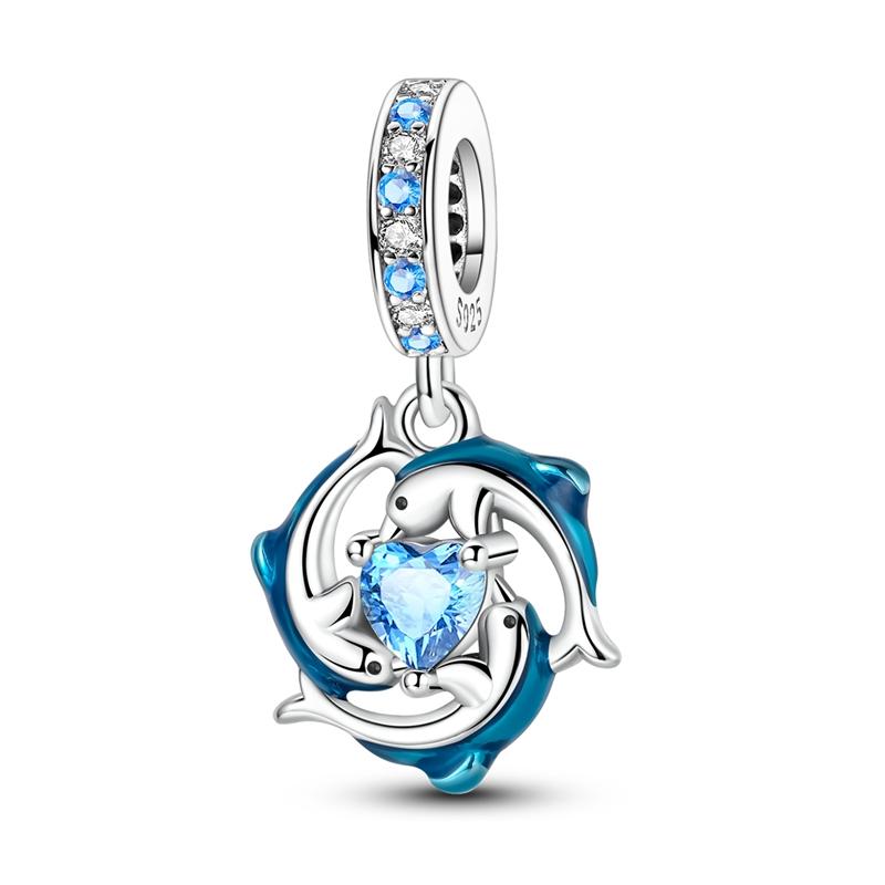 Ocean World Series Original Charms Copper Sea Turtle Octopus Dolphin Seahorse Beads Fits Bracelet Diy Jewelry Gift