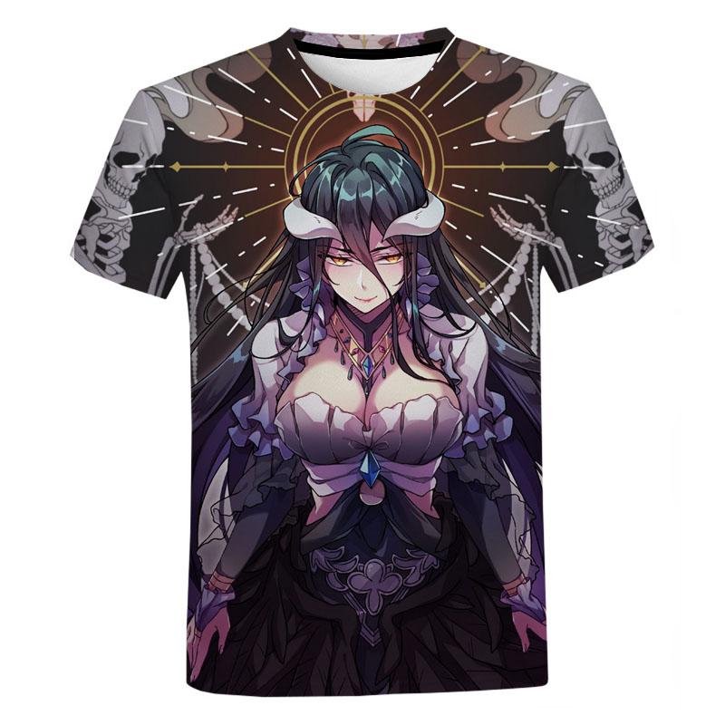 

Anime Overlord T Shirts for Men Albedo Female Hegemon Graphic T-shirt Fashion Harajuku Streetwear Loose Tops Tees