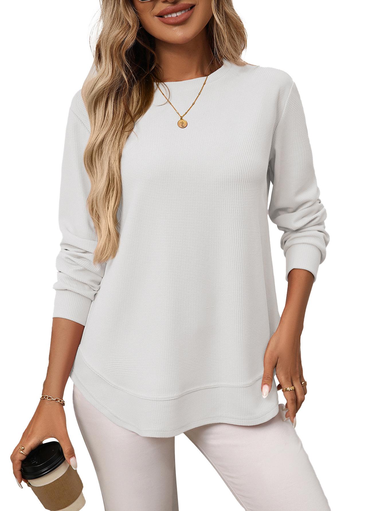 

Women s Loose Casual Versatile T-shirt Knitted Long Sleeves XL
