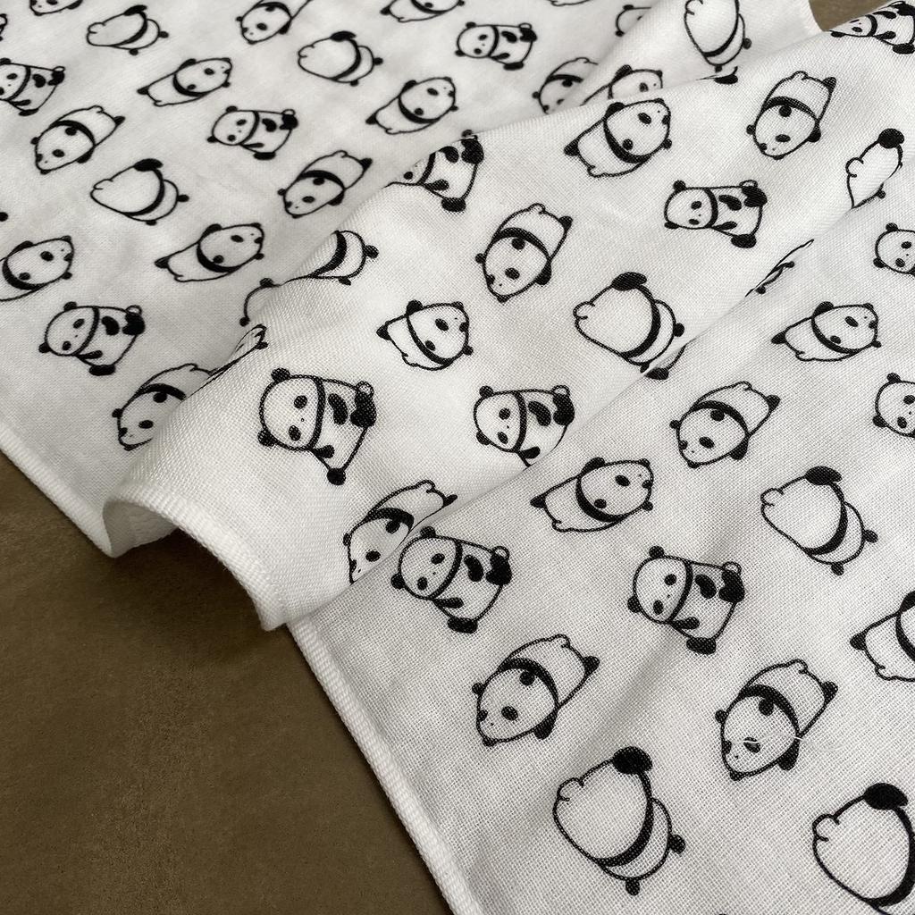 Imabari Towel Single-Sided Gauze Face Towel 34 x 80cm Scattered Panda Monochrome Made in Japan Imabari Camping Yoga Gym Bath Spa Cute Towel for