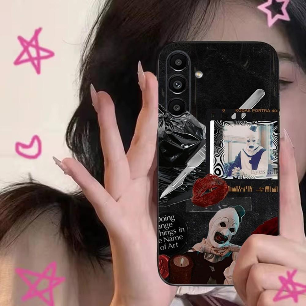 T-TerrifierS Art the Clown Phone Case For Samsung S24,S21,S22,S23,S30,Ultra,S20,Plus,Fe,Lite,Note,10,9,5G Black Soft Cover