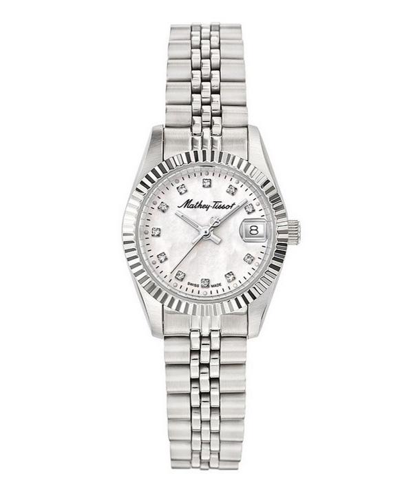 

Mathey-Tissot Mathy II Кварцевые женские часы из нержавеющей стали с белым циферблатом D710AI белый