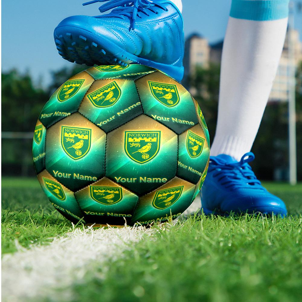 Norwich City Fashion Size 5 Football Wearproof Non‑Slip Soccer Ball For Sports Training Entertainment Use