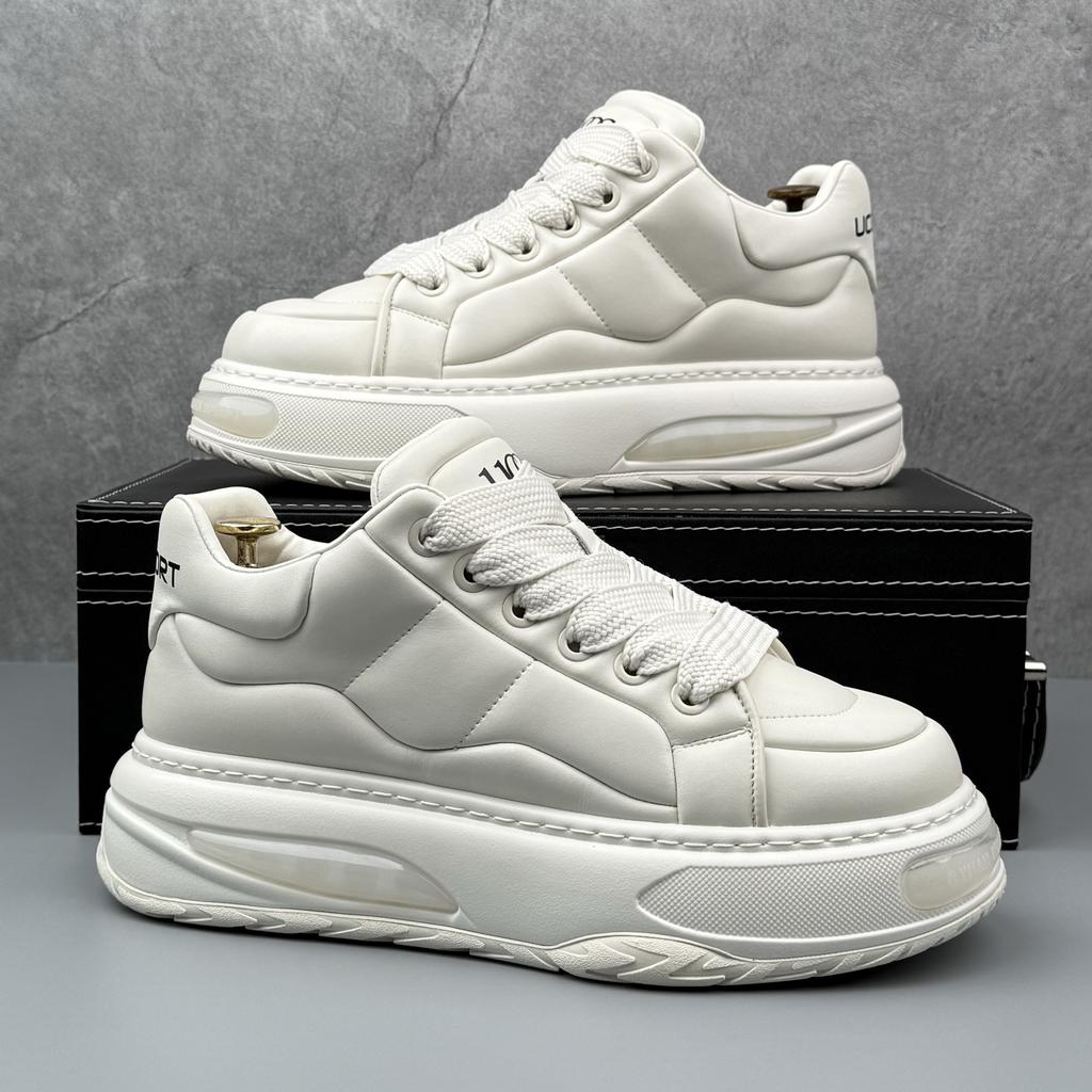 Fashion New 2025 Fashion Designer Men's Lace Up Mix Thick Soled Platform Causal Shoes Flats Male Walking Sneakers Zapatos Hombre