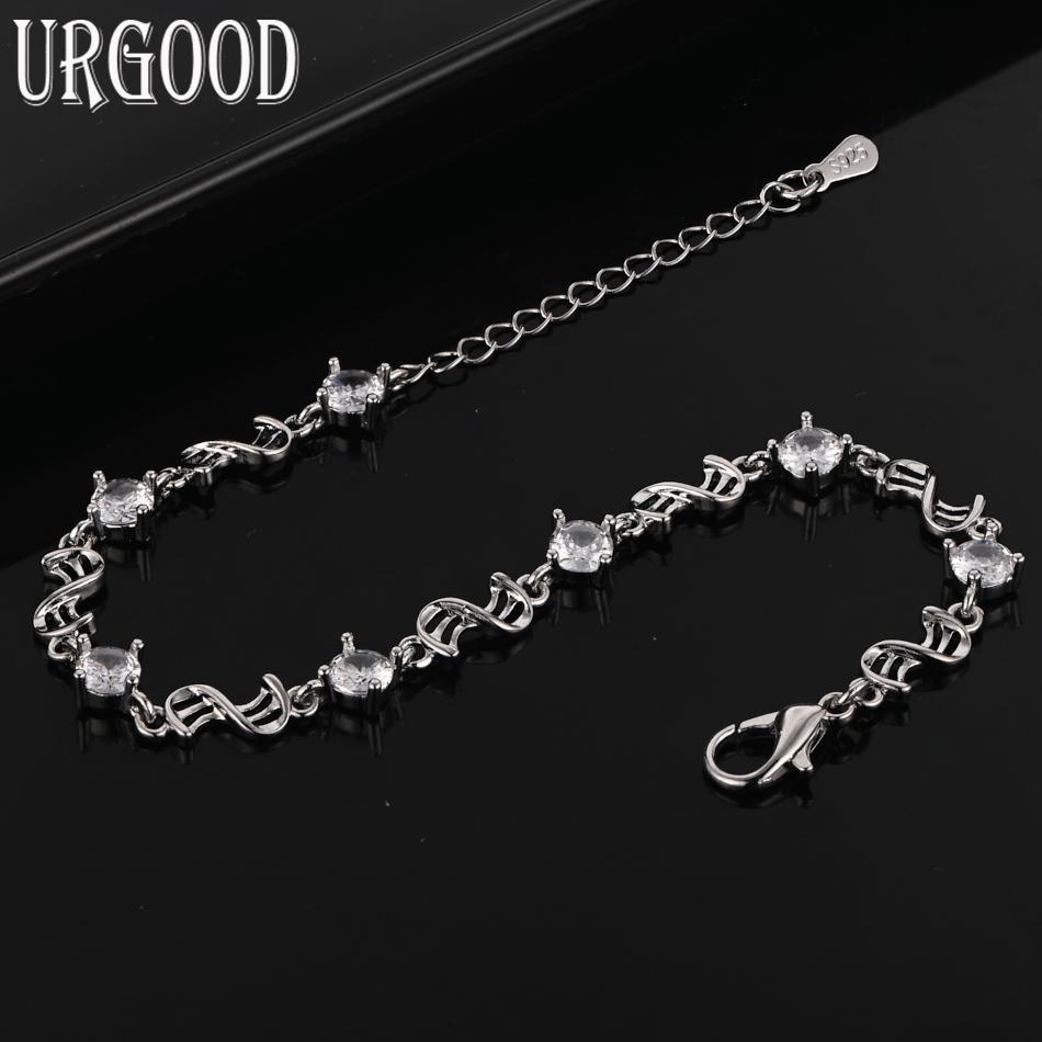 925 Sterling Silver AAA Zircon Bracelet Gift Wedding Jewelry