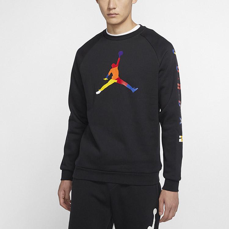 Air Jordan Casual Knit Crewneck Basketball Sweatshirt Men Tops Black CQ7593-010