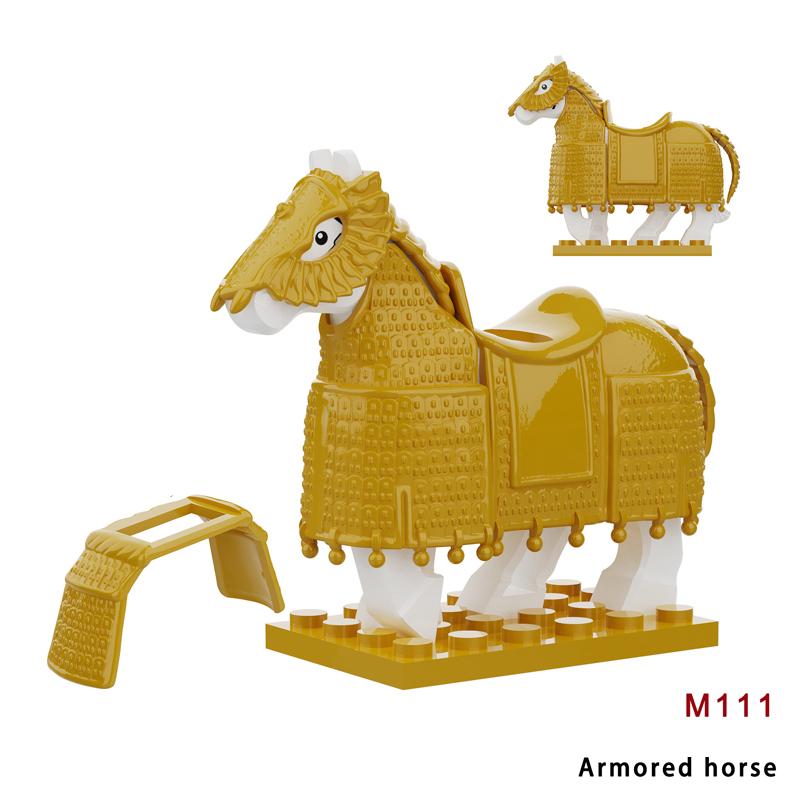 Medieval Accessories Building Blocks Soldiers Weapons Military Flags Mount War Horses Orc Mount Flags Wolf Bricks Kids Toys Gift