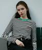 GREENBUTTER Chain-Needlework Stripe Tee (Black)