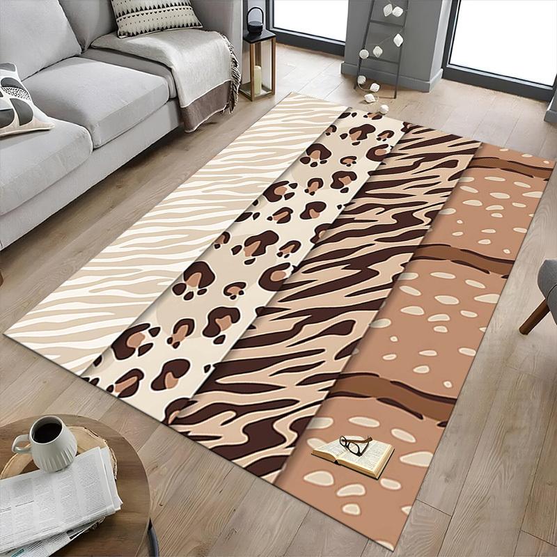 1PC Leopard Print Tiger Print Extra Large Non-Slip Floor carpet, Office, family, bedroom, Studio - Large Area Rug Indoor Rugs, Vibrant Colors-W284