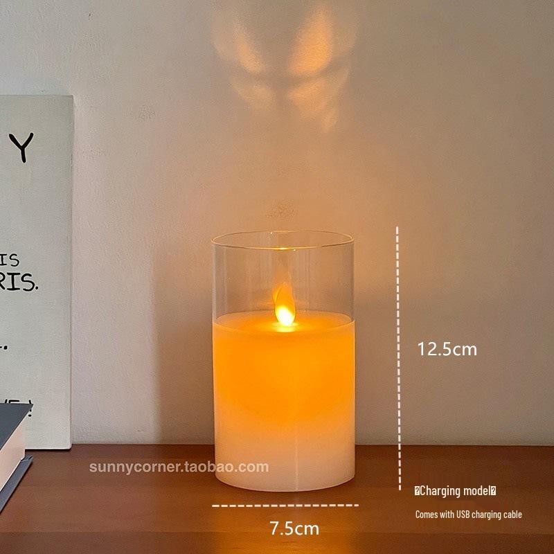 Schwingende Docht-LED-Kerze Nachtlicht – Kreative Schreibtischdekoration für Schlafzimmer-Ambiente