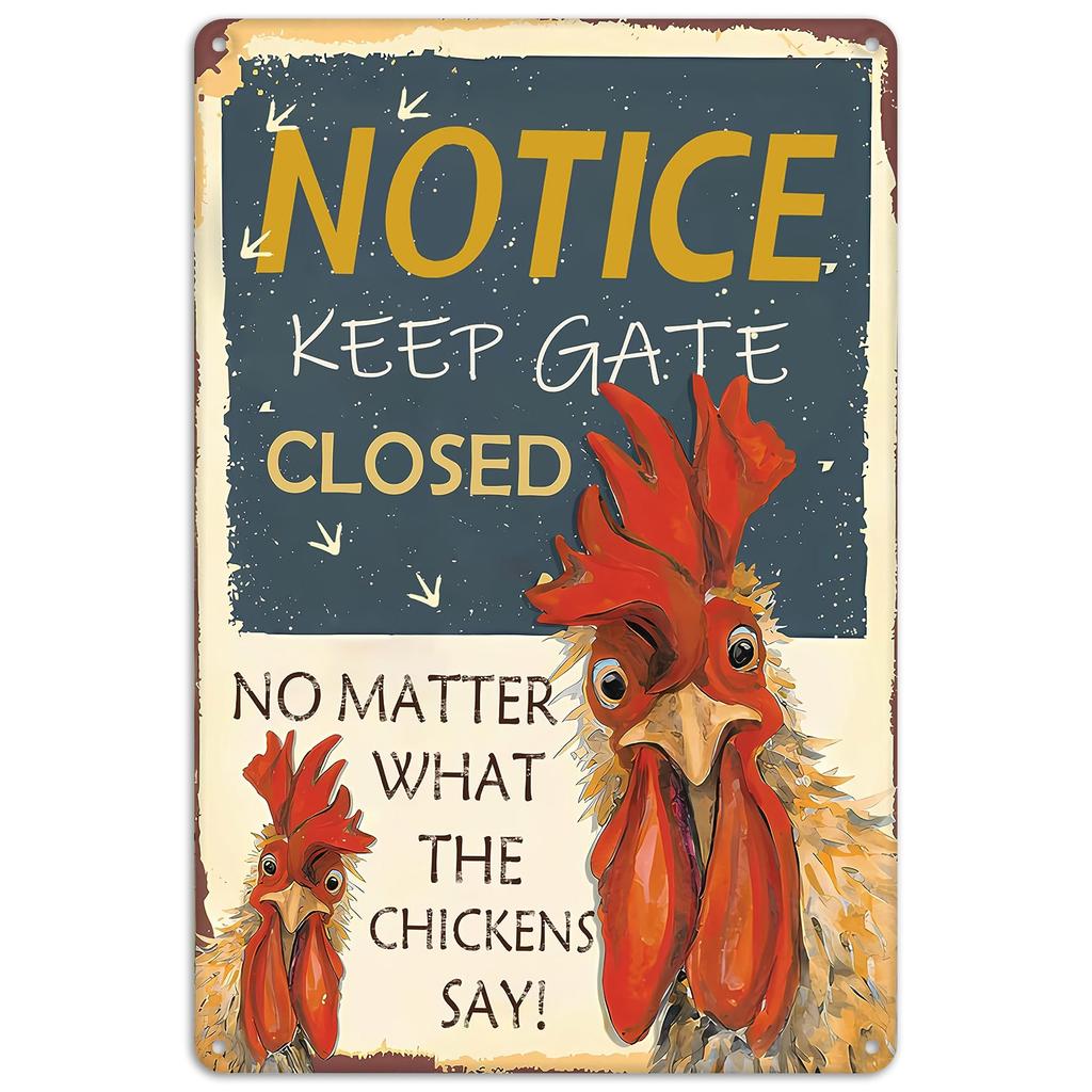 Crazy Chicken Coop Cedule Retro kovová uvítací plaketa Legrační statek Ideální pro kurník nebo kuchyni Ideální dárek na zeď