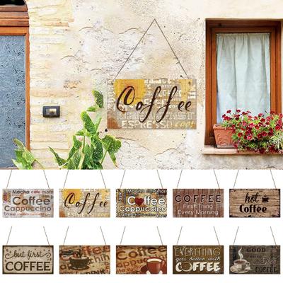 Haustürschild, glatte Kante, exquisites Muster, Schlüsselband-Design, gratfrei, nicht leicht verformbar, zum Aufhängen an der Kaffeebar