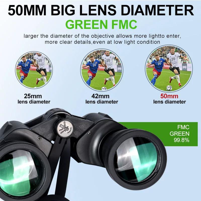 Hochvergrößerndes 10x50 Fernglas mit großer Öffnung, High-Definition-Nachtsicht bei schlechten Lichtverhältnissen, Paul-Teleskop für den Außenbereich für Erwachsene