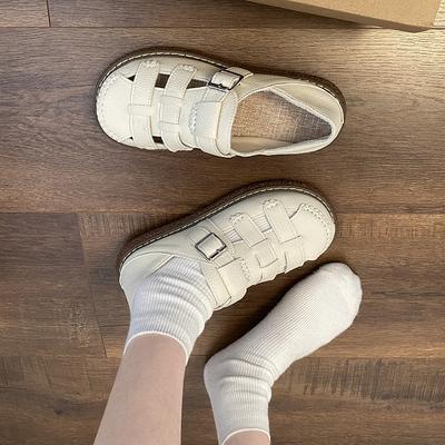 Sandali con zeppa e borsa a sacchetto stile romano casual da spiaggia per donna, nuovi per la primavera e l'estate 2025, scarpe basse a punta profonda