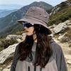 Bucket Hat Foldable Quick-Dry Breathable Mesh Fisherman Hat with Wide Brim Adjustable Windproof Rope Sun Protection Hat