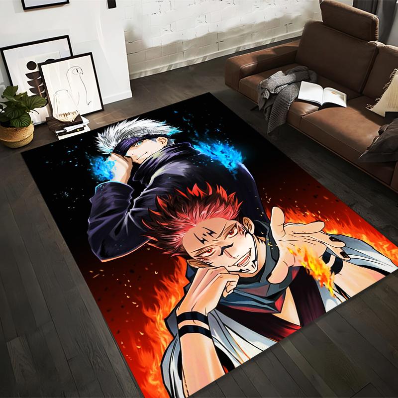 

Anime-Inspired Carpet with Two Characters and Fiery Background Design Suitable for use as an anti-slip for living room bedroom sofas 40x60cm( 15x23in )