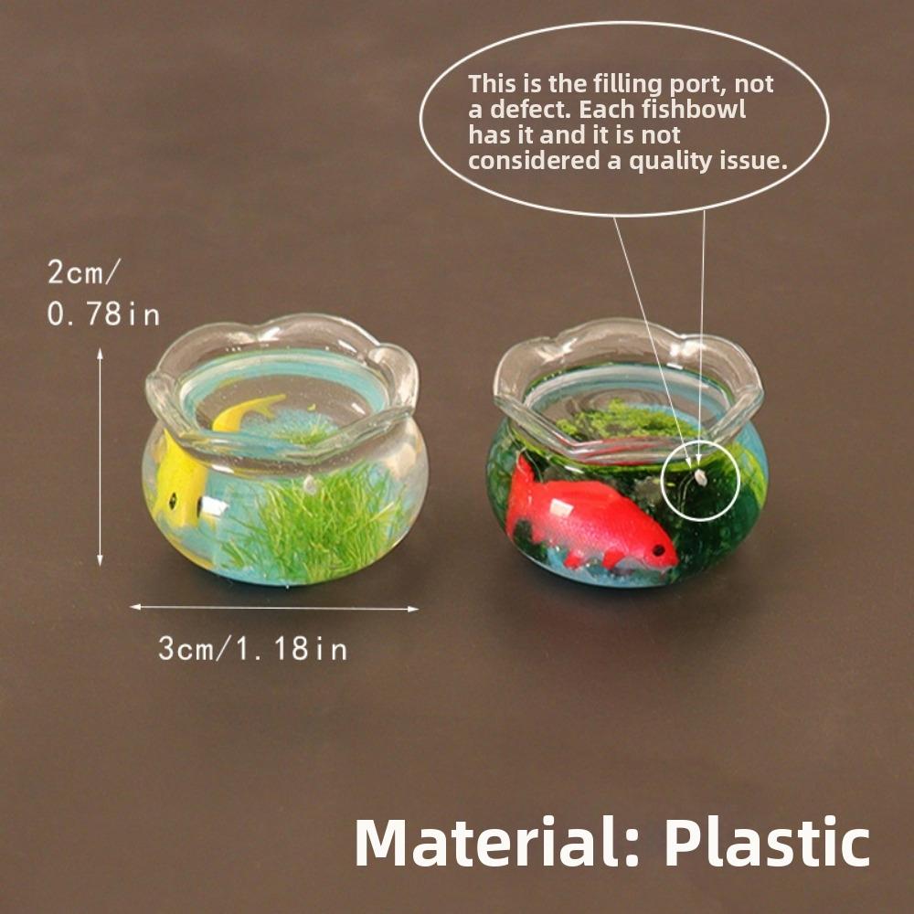 3*2cm 1/12 Fish Tank Plastic Fish Tank Bowl Dollhouse Decals  1/6 1/12 Dollhouse Decoration