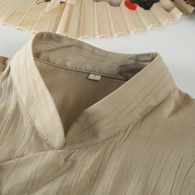 Johnature Women Vintage Stand Shirts Tops Long Sleeve Button Print Floral Blouses Spring Loose Casual Soft Shirts