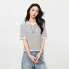 Elva' Island Striped Short Sleeve Knit Top