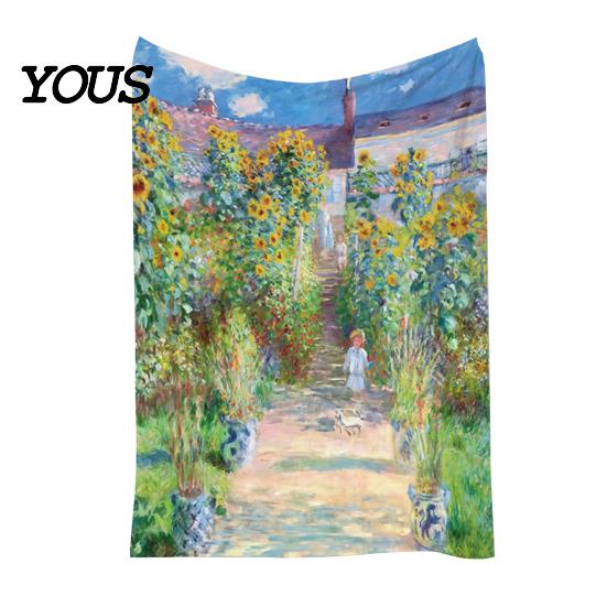 Pre-treated Blanket Oil Painting Nap Blanket, Soft Warmth Double-Sided Flannel, Digital Cozy Warm Flannel Print Shrink-Resistant Machine
