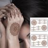 S.A.V.I Confezione da 2 Tatuaggi Temporanei all'Hennè Mehendi Naturale Impermeabili per Donne, Design Duraturo per Mano e Braccio - 21x15cm