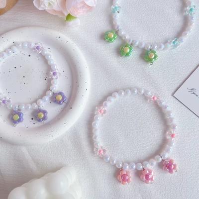 Dream Garden Series Pet Pearl Necklace Flower Pendant Collar Stretch Neck Accessories Pet Cat