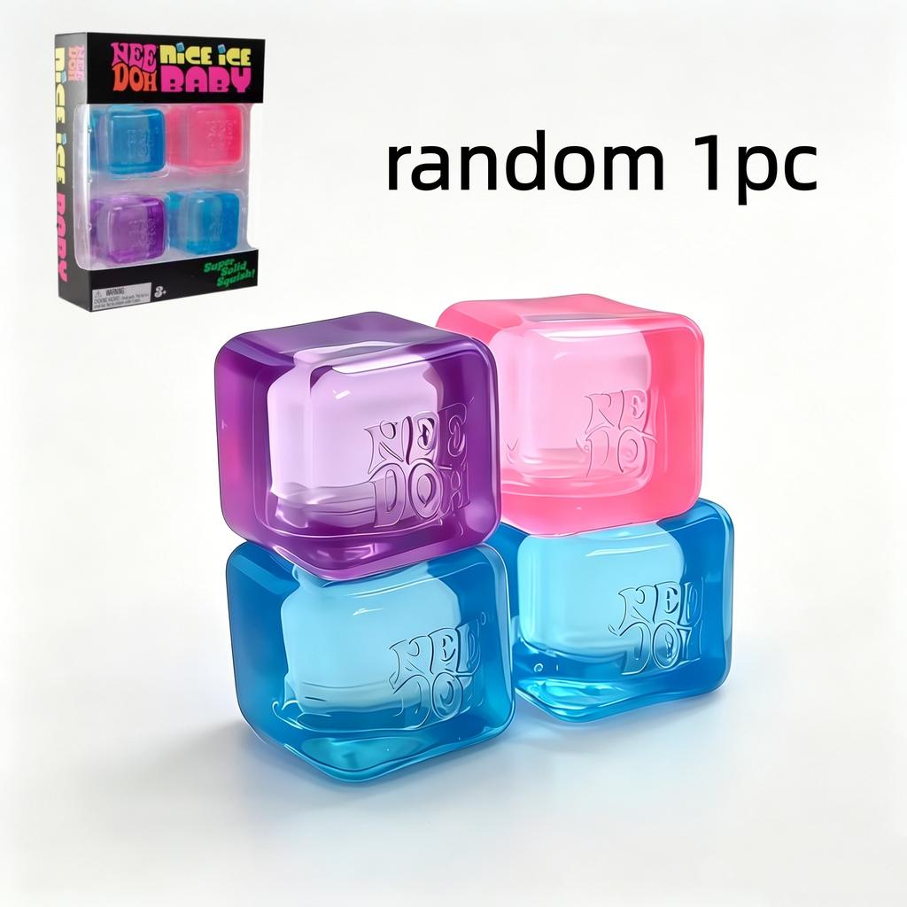 Schylling Nee Doh Nice Cube & Nice-Sicle Squishy Toy Sensory Stress Relief Squeeze Cube Anti-Anxiety Fidget Toy For Focus Adhd