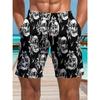 Men's Essential Casual Shorts Outdoor Wear Creative Fun Skull Colorful 3D Printed Shorts Loose Casual Plus Breathable Cool Summer Versatile Shorts