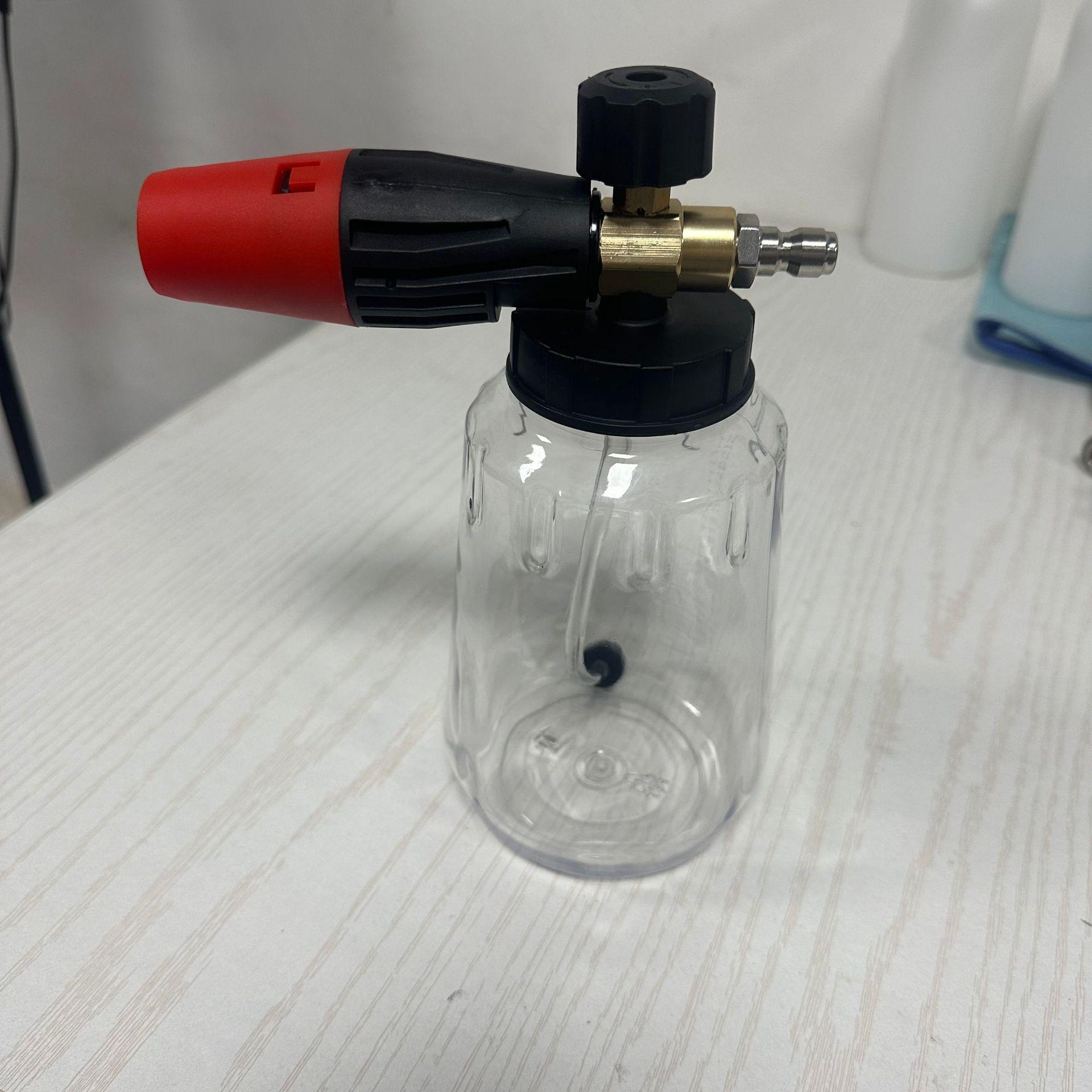 Heavy Duty Adjustable Foam Cannon 1L Wide Mouth Bottle Thick Foam Spray 1/4  Quick Connect High Pressure Washer Tool M