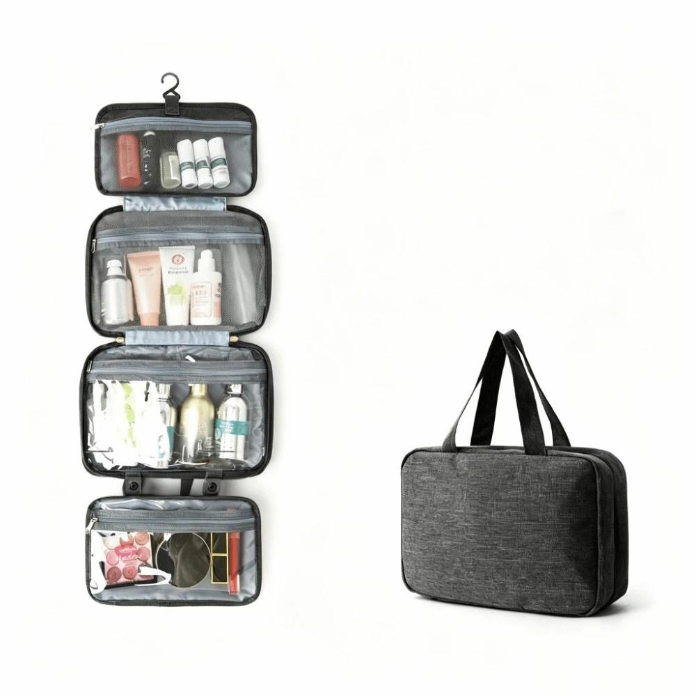 Large Capacity 4 Fold Toiletry Bag Wet Dry Separation Makeup Bag Travel Hanging Wash Bag  Home