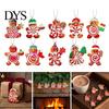 Holiday Gift Box Pendants 20/30/40Pcs Wooden Christmas Ornaments, Candy Cane Lollipop Rustic Xmas Tree Hanging Ornaments Decor for Party Wreath Window