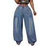 Women's High Waist Wide Leg Jeans with Pockets Multi Washes
