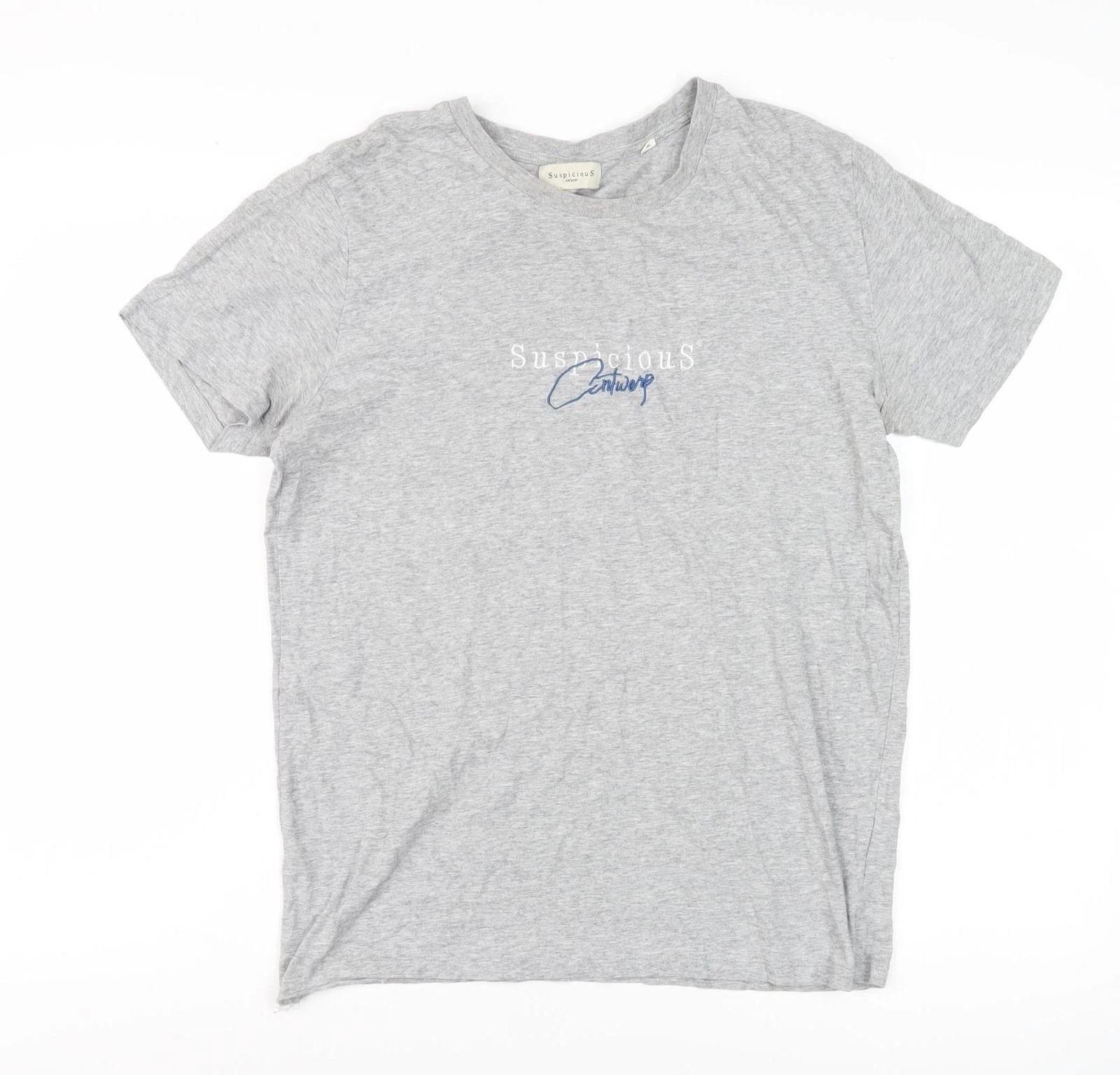 

Suspicious Antwerp Grey Men s T-Shirt, Size M S