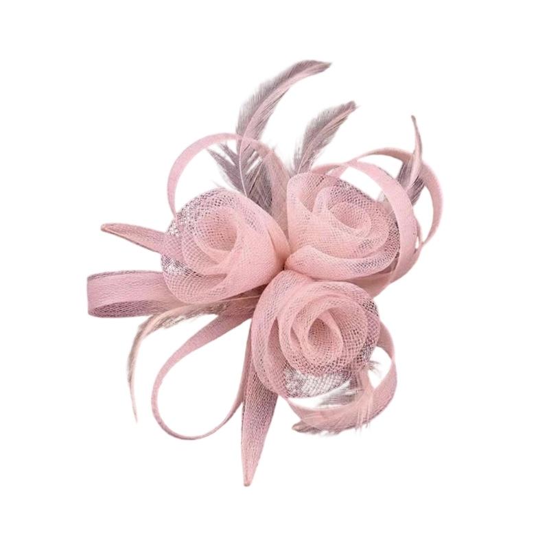 Elegant Mesh Flower Hair Accessory Fascinator Headdress Photo Props For Women Girls Wedding Party Photography