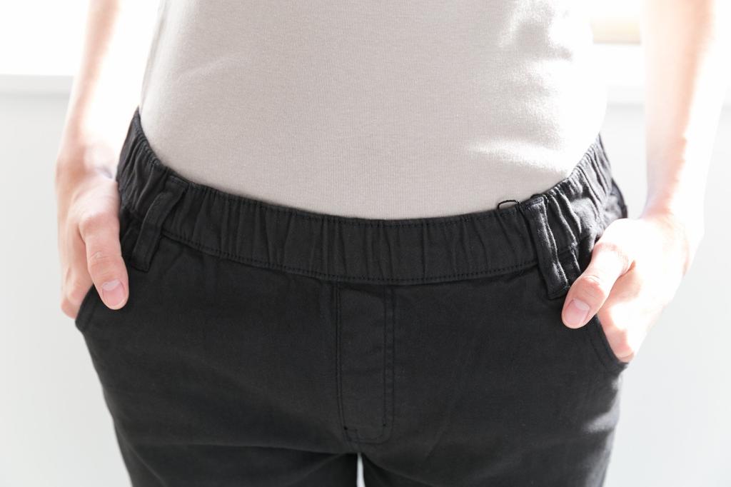 Aspersio Elastic Waist Twill Skinny Stretch Beautiful and Plus Sizes Cotton Sarouel Elastic Cropped Straight Cargo Black Women's Pants, Cotton, 100%