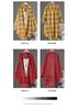 Women's Loose-Fit Cross-Grid Shirt Jacket - High-Low Hem, Long Sleeve, Covers Butt, Cotton Linen, Plus Size
