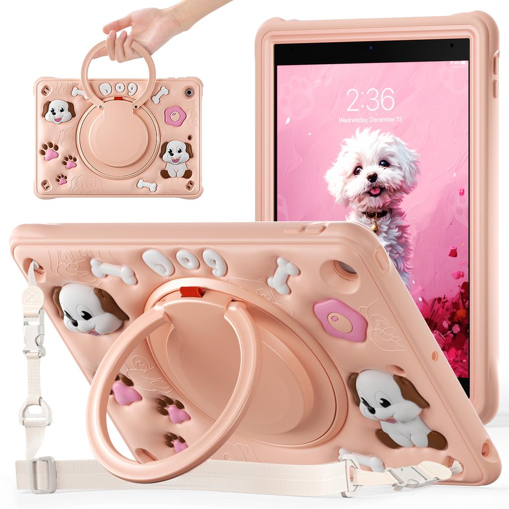 Handle Grip Case for IPad 10.2 2019 2020 2021 7th 8th 9th Generation 360 Rotating Stand Heavy Duty Cover Kids Cute Cartoon Funda