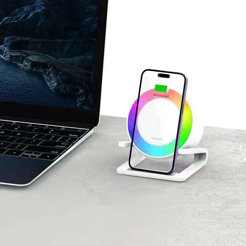 Recci RSK-W28 Wireless Charging Bluetooth Speaker with RGB Ambient Light