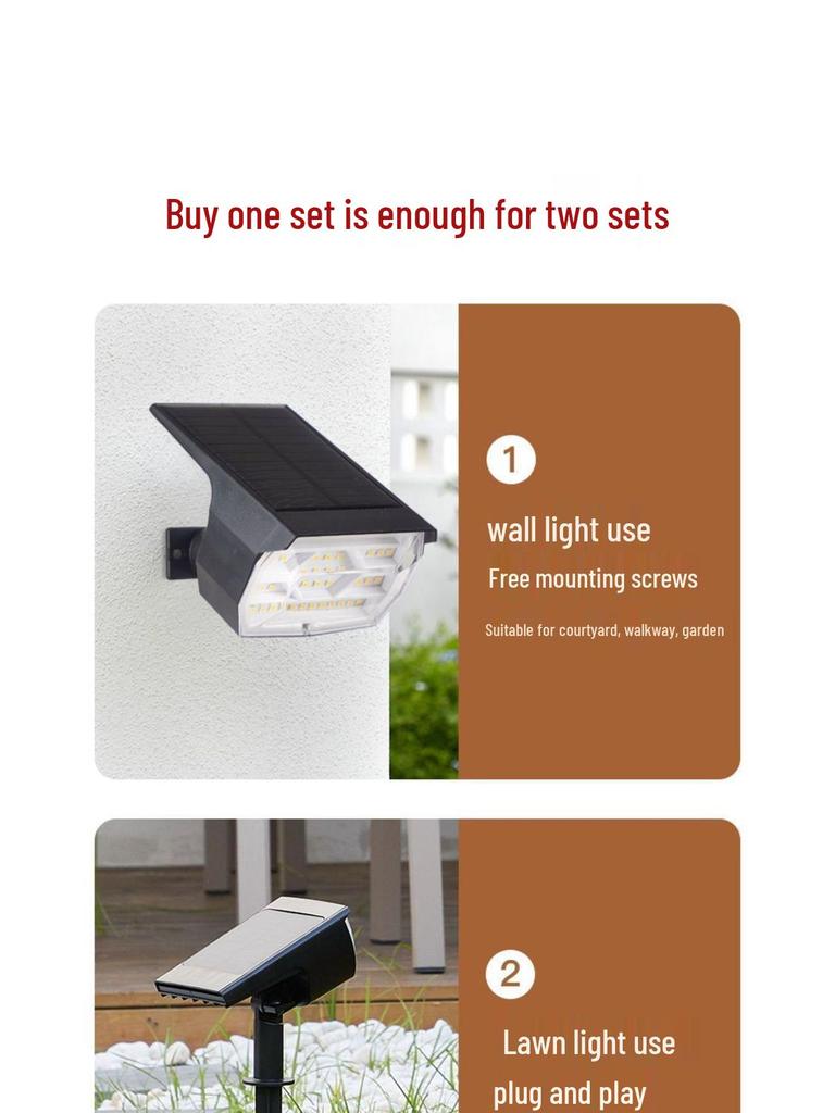 Waterproof Solar Spotlight for Garden Landscape - Super Bright Outdoor Lawn and Tree Light with Ground Plug