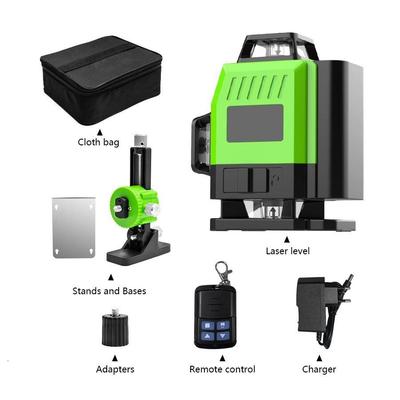 16-Line High-Precision Green Laser Level with Auto Line-Drawing for Outdoor Use and Strong Light