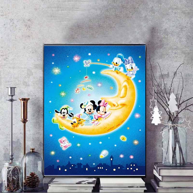 Disney Diamond Painting Disney Baby Lullaby Healing Illustration Mosaic Art DIY Cross Stitch Embroidery Set Full Diamond Home Decor Gift