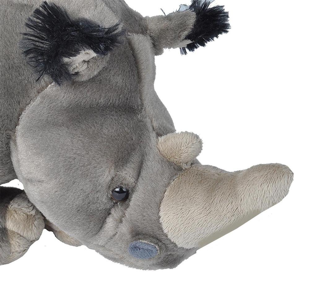 Wild Republic Rhino Plush Toy, Realistic Wild Animal, Soft Material, Cuddlekins, W14 x D38 x H19cm, 18156
