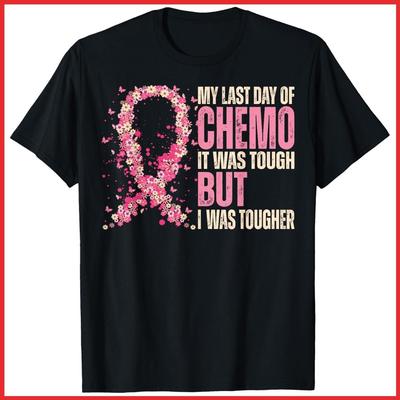 Mijn Laatste Dag Van Chemo Het Was Zwaar Borstkanker Bewustzijn Zwart Katoenen T-shirt Unisex T-shirt