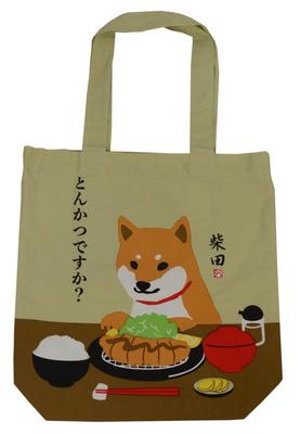 Friends Hill Tonkatsu Desu Ka A4 Tote Bag, Beige, YW-258-136