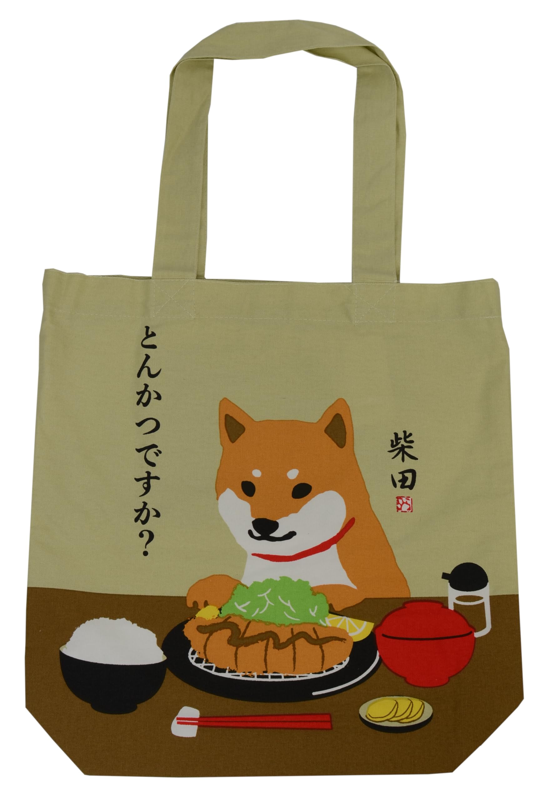 Сумка-тоут A4 Friends Hill Tonkatsu Desu ka, Бежевая, YW-258-136